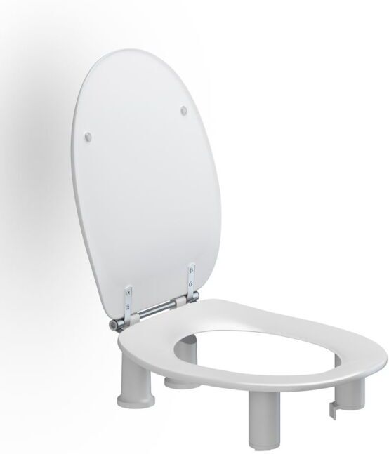 Pressalit Dania WC-Sitz R34000 mit Deckel, erhöht 100mm, mit Spritzblende, weiß