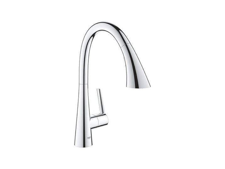 Grohe Küchenarmatur Zedra, C-Auslauf 3-brause, Laminarstrahl, Brause, Bladestrahl
