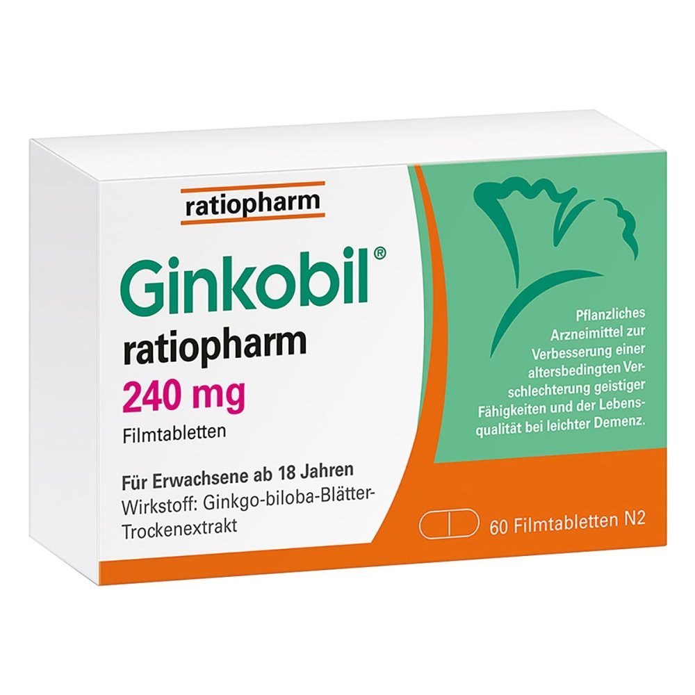 ratiopharm GmbH Ginkobil ratiopharm 240mg mit Ginkgo biloba 08863893