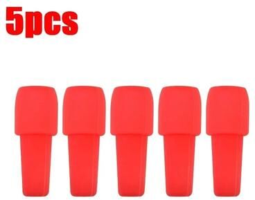 Uplift Picks Universal Silicone Wine Bottle Stopper Airtight Double Seal Wine Saver Cap red 5 Pcs
