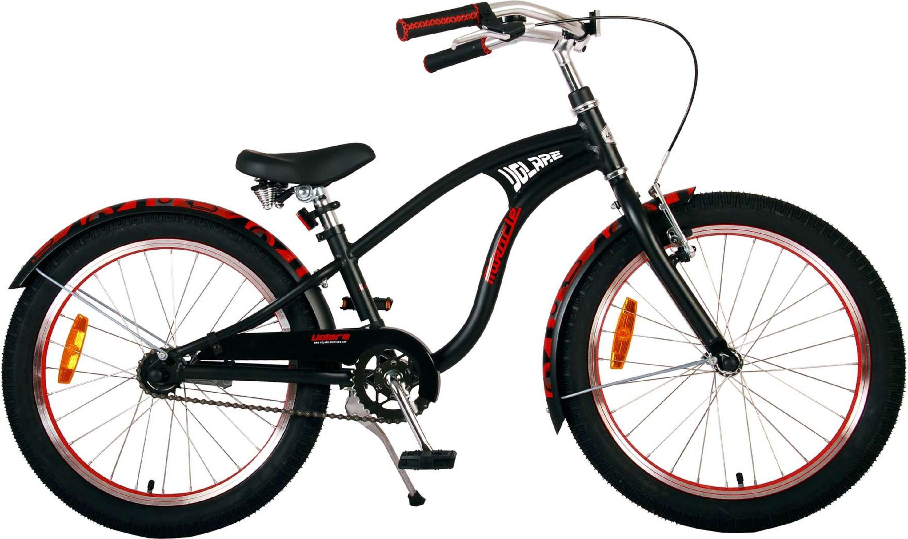VOLARE Kinderfahrrad Miracle Cruiser 20 Zoll, Mattschwarz
