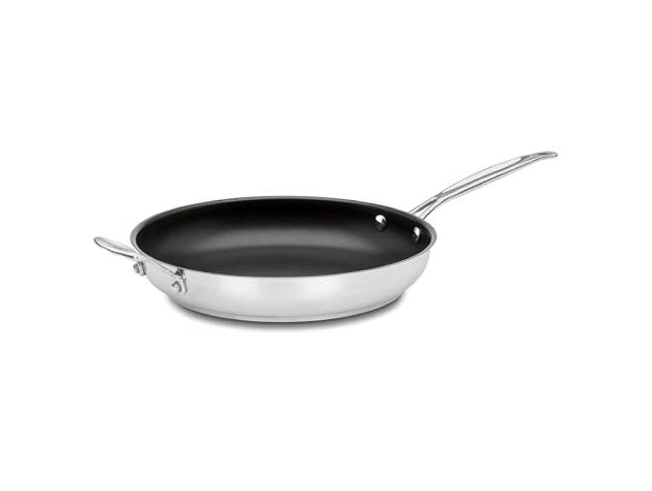 Cuisinart 30,5 cm offene Pfanne mit Helfergriff, Chef's Classic Stainless PURELYCERAMIC™ Antihaftbeschichtung, PFAS-frei, 722C-30HNS