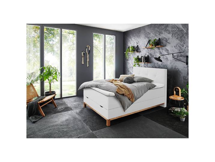 Boxspringbett Catania 120 x 200cm Kunstleder Solis Weiß