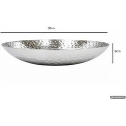 FineBuy, Dekoschale, Obstschale Früchteschale Aluminium Silber Schale Dekoschale Metall Obstkorb