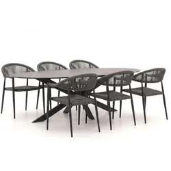Manifesto Belpasso/Furato Ellips 200 cm Gartenmöbel-Set 7-teilig stapelbar