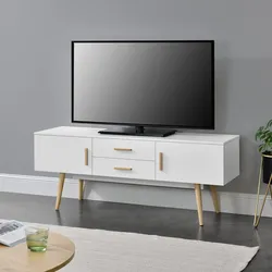 Fernsehtisch Alavus 140x40x56 cm Weiß en.casa
