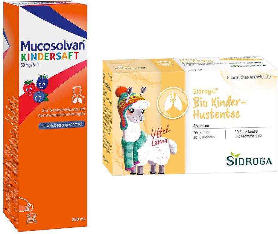 Mucosolvan Kinder Hustensaft 250ml & Sidroga Kinder-Hustentee