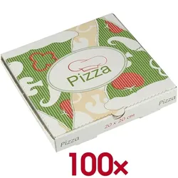 Papstar Pizzakartons »pure« 20 x 20 x 5 cm, 100 Stück weiß, 20x3x20 cm