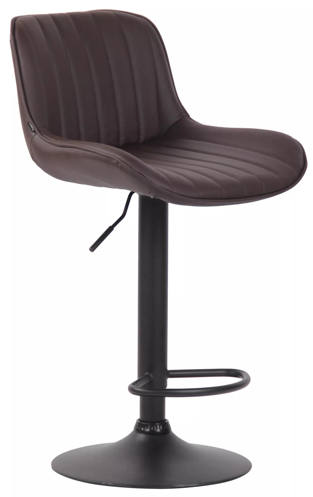 And OutdoorMatch Luxe barkruk Jerrold - Bruin/Zwart - Met rugleuning, voetsteun en kunstlederen zitting