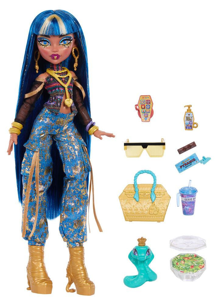 Mattel Monster High Cleo de Nile pop met slang Hissette en 7 accessoires