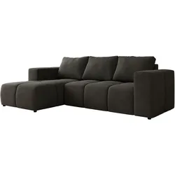 ECKSOFA MONIVA Dunkelgrau Velvet - Links
