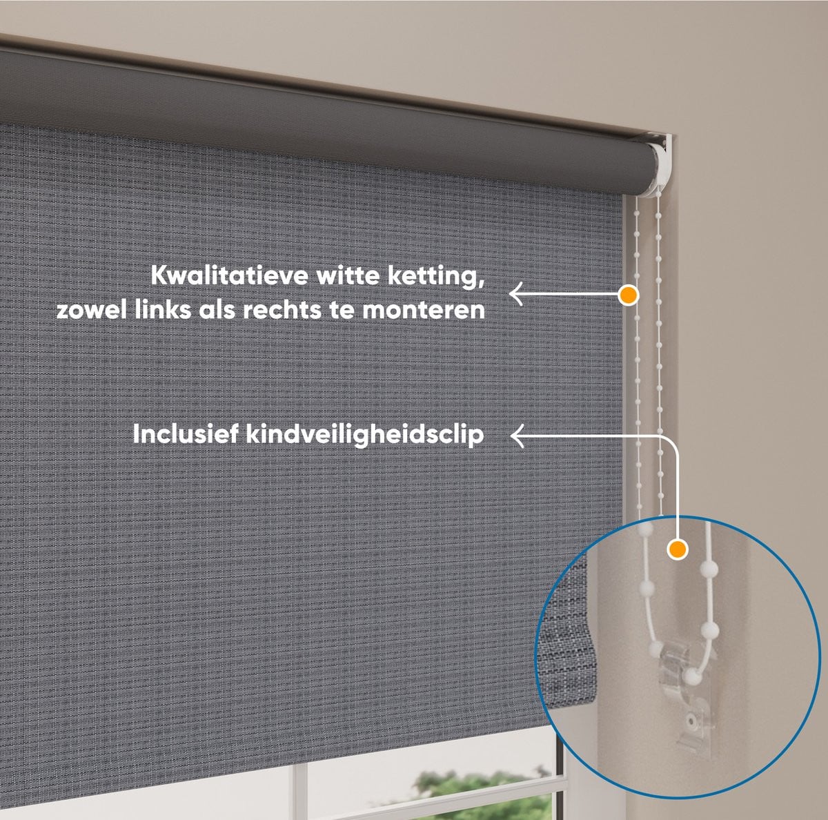 Rolgordijn Easy Blended Verduisterend Steel Grey 40 x 190 cm