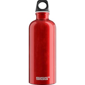 SIGG Trinkflasche Traveller Red, kohlensäuregeeignet, aus Aluminium, rot, mit Schraubverschluss, 600 ml