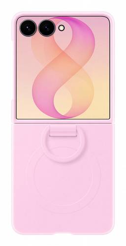 Samsung Silicone Ring Magnet Case Cover Z Flip8 Pink mit Magnet-Modul, Mit Haltering EF-EF776CVEGWW