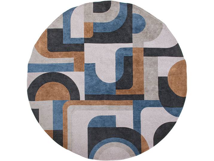 Teppich Module Blau Turbulenzen Polyester 140 x 140 cm