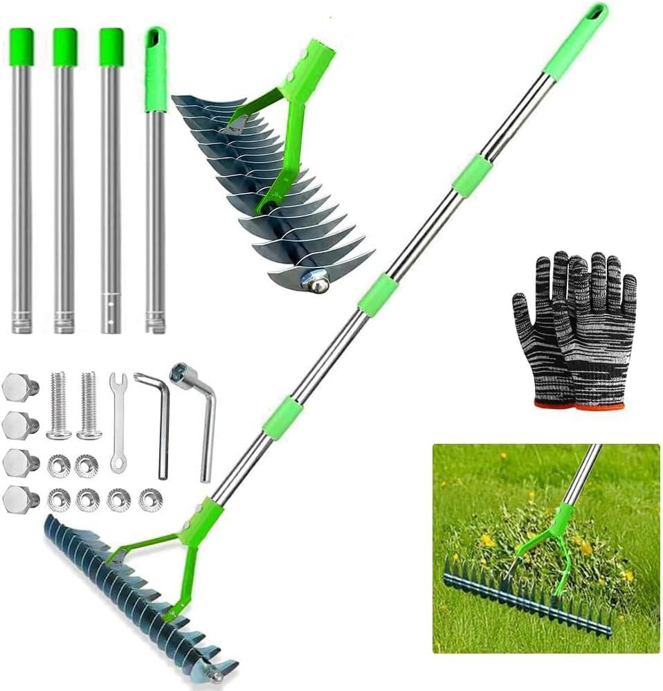 Merkloze Grondbeluchter met dubbelzijdige carbon stalen tanden en rubberen grip, 170 cm