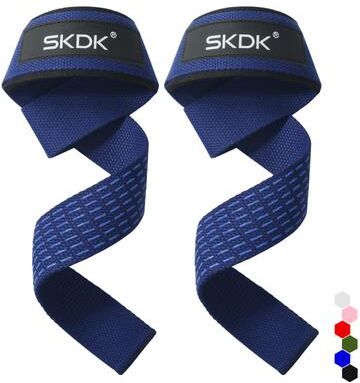 Market Central Adjustable Weightlifting Wrist Straps For Gym Strength Training And Grip Support blue