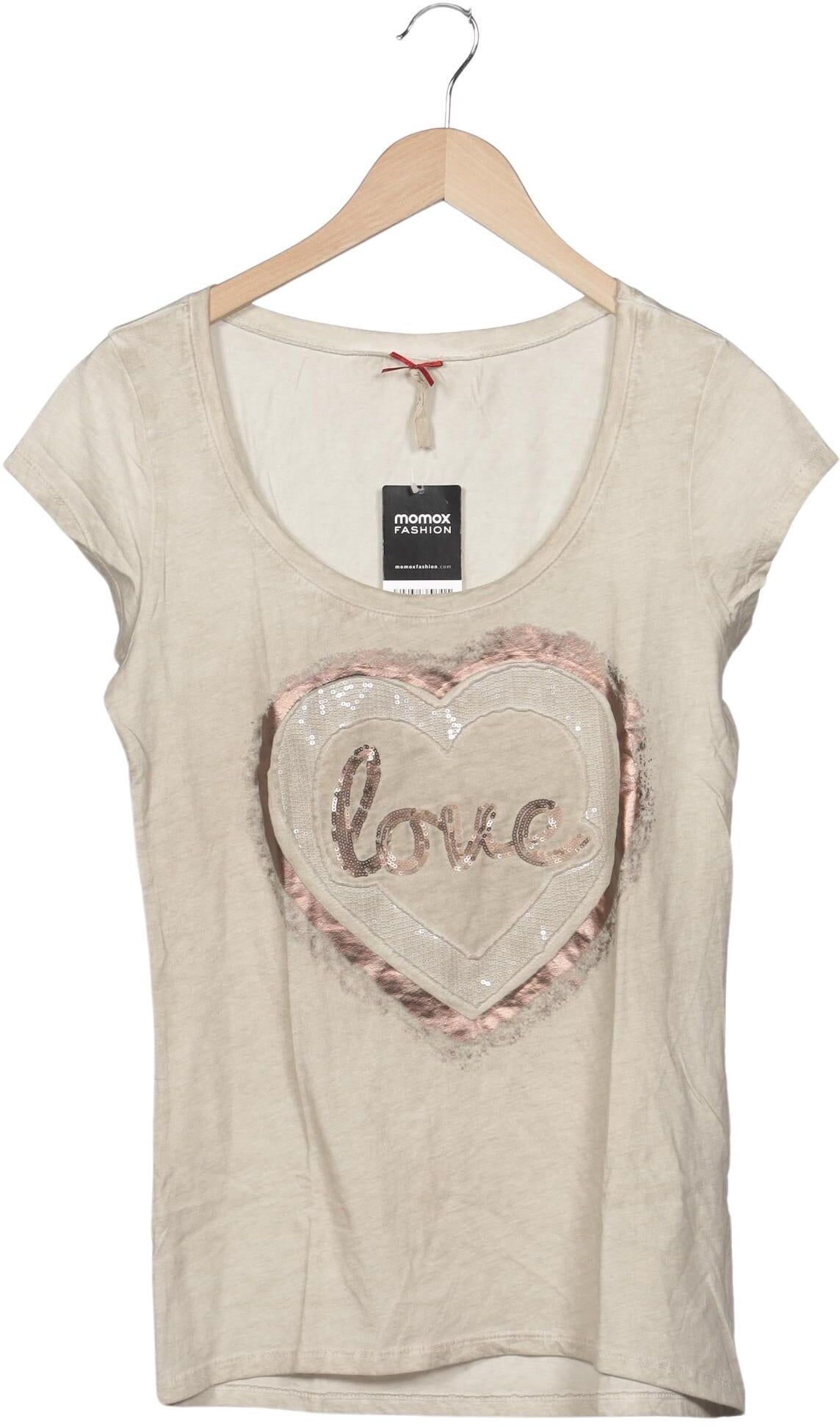 Key Largo Damen T-Shirt, Beige, Gr. L, Baumwolle - Second Hand