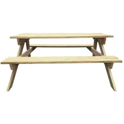 vidaXL Picknicktisch 150x135x71,5 cm Holz