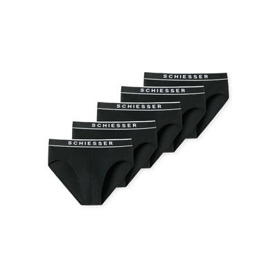 Slip SCHIESSER "Slip 5pack Shorts 5er Pack", Herren, Gr. XXL, schwarz, Obermaterial: 95% Baumwolle CO. 5% Elasthan EL., Unterhosen Slip