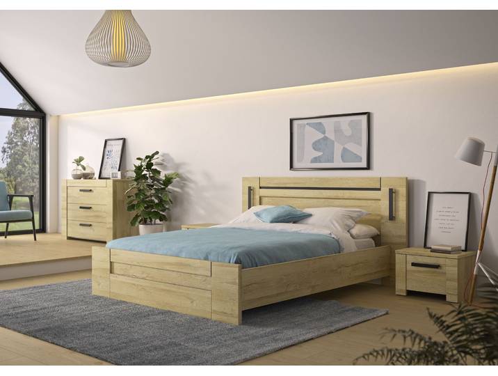 Nachttisch GAMI Sofia , beige (eiche goldfarben, eiche goldfarben, eiche goldfarben), B:55cm H:37cm T:39cm, Tische, Nachttisch, Universellen Stil der sich an alle modernen Innenräume anpasst