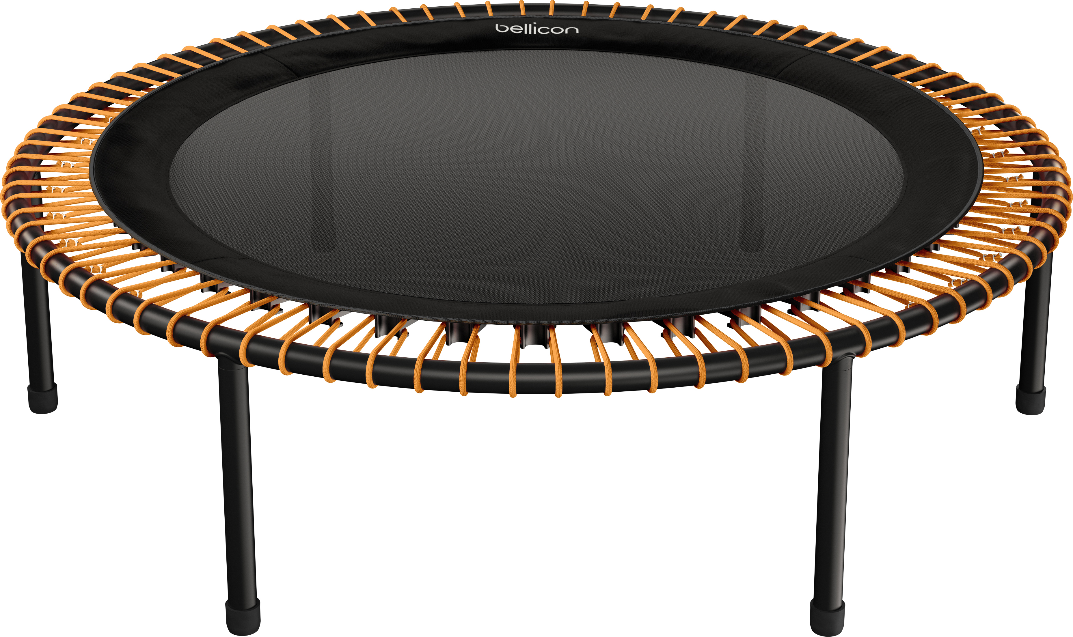 bellicon Fitness Trampolin 125cm (Orange) mit Seilring-Federung bis 90kg (Medium) | Praktische Klappbeine | Dreiteiliger Rahmen | Germany
