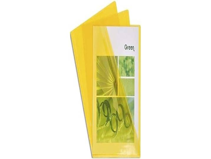 Exacompta Etui 100 Pochettes Coins A4 PVC Lisse 13/100ème Jaune