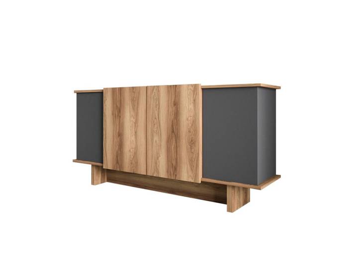 Habitat Garten Buffetschrank diana grau anthrazit, Grau, Holz, 180x81x40 cm, Kleinmöbel, Kommoden, Sideboards