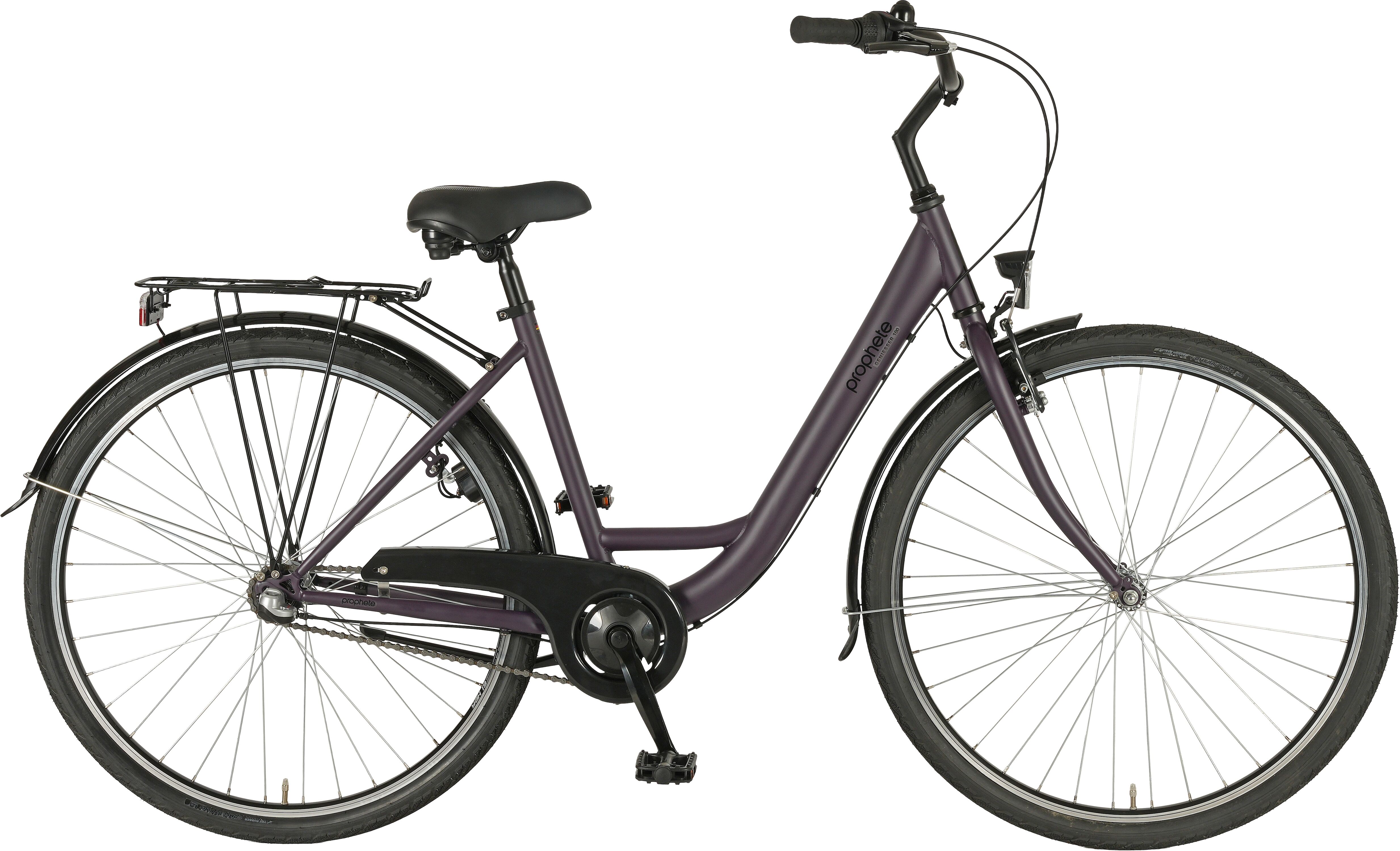 Cityrad PROPHETE "Prophete Geniesser 100" Gr. 46, lila, Fahrräder, Kinder, 46cm, 28 Zoll (71,12cm) hinten: 28 Zoll (71,12cm), Cityrad