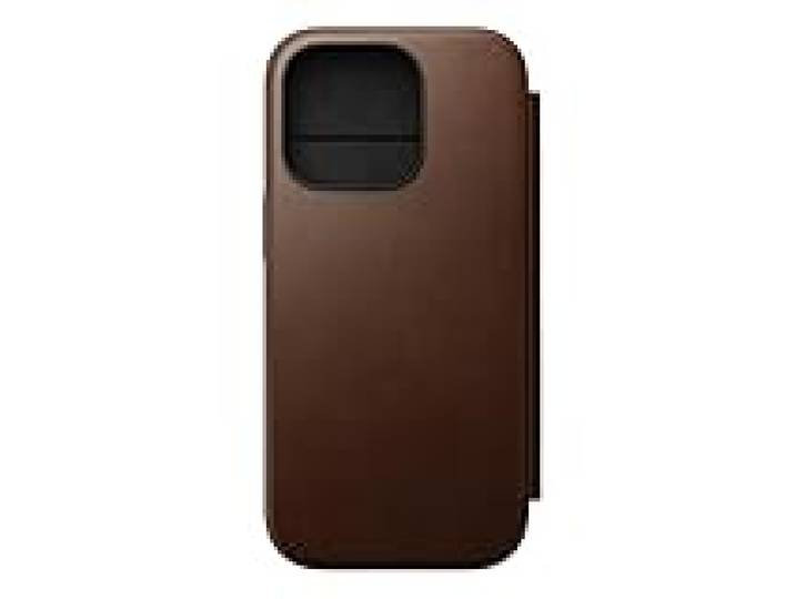 NOMAD Modern Folio Étui en Cuir pour iPhone 16 Pro - Marron