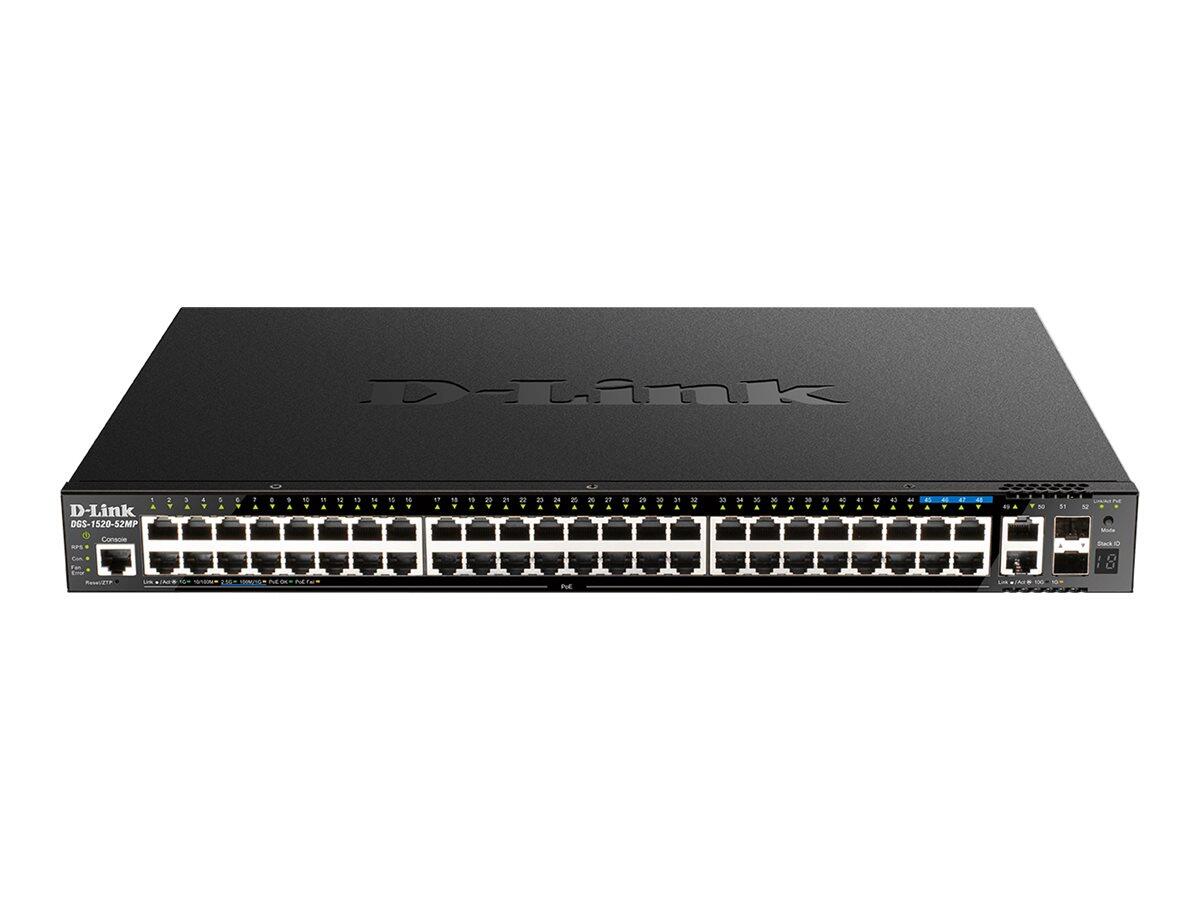 D-Link DGS-1520-52MP/E, 52-Port Smart Managed PoE+ Gigabit Stack Switch