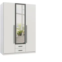 Drehtürenschrank Marburg Graphitfarben/Weiß