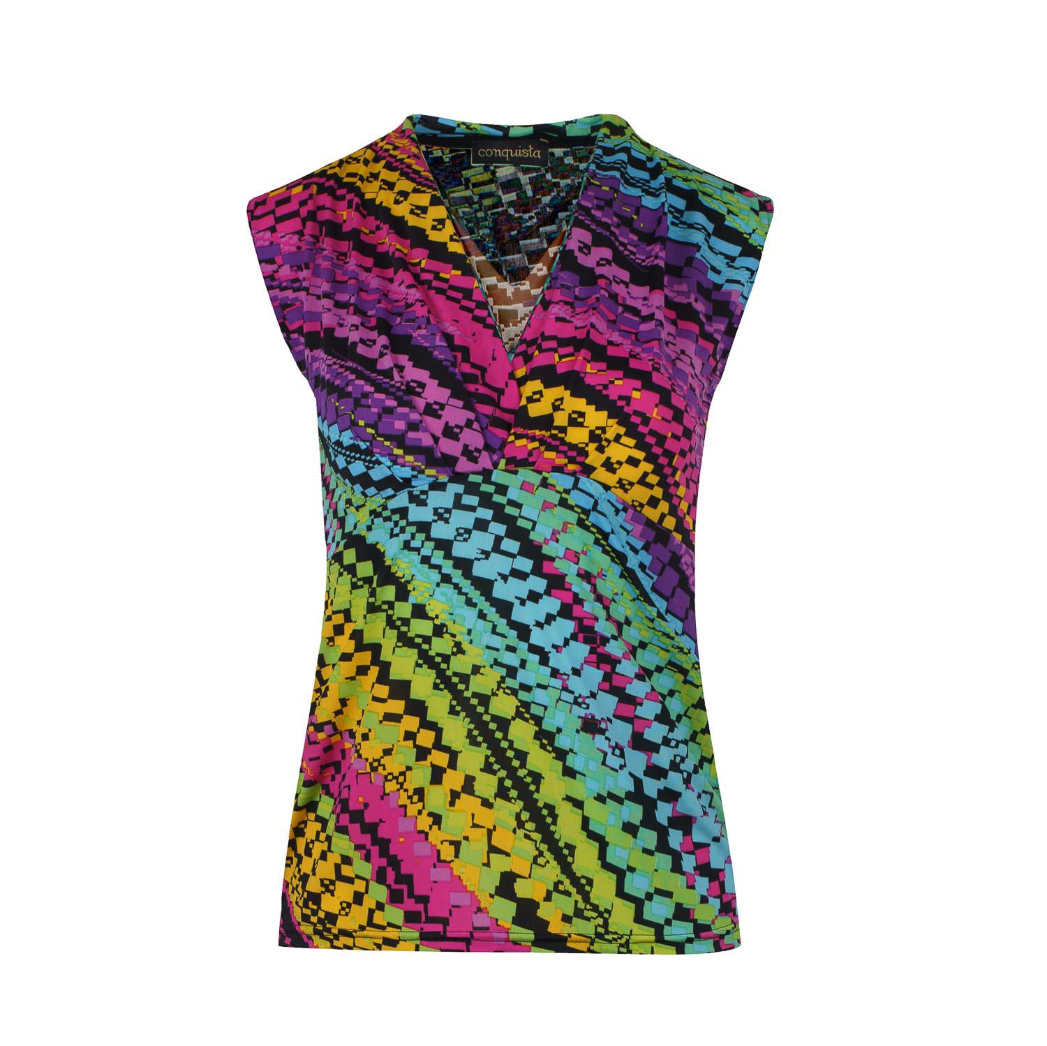 Afdrukken Rood mouwloze faux overslagtop