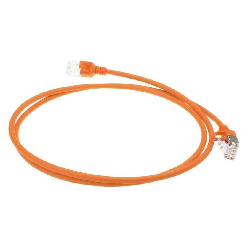 ACT Orange 5 meter LSZH U/FTP CAT6A datacenter slimline patch cable snagless with RJ45 connectors (U/FTP, CAT6a, 5 m) (DC7105)