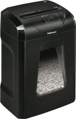 Aktenvernichter Fellowes Powershred® 12C Cross Cut, Partikelschnitt, P-4, Auffangbehälter, schwarz
