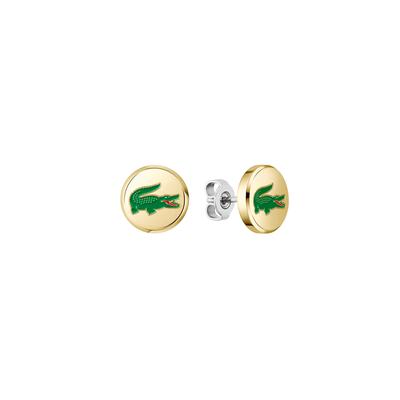 Paar Ohrstecker LACOSTE "ARTHOR", gelbgoldfarben, edelstahlfarben, grün, Ohrringe, Damen, Edelstahl