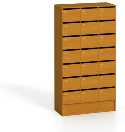 B2B Partner Schrank mit Postfächern, 21 Fächer, Kirschbaum