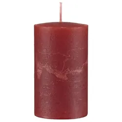 Kopschitz Kerzen Kopschitz durchgefärbte Rustica Kerze, Stumpenkerzen Weihnachtsrot, 10 x 7 cm, 1 Stück, rußarm, tropffrei