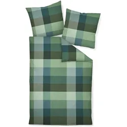 Janine, Bettwäsche, Feinbiber Bettwäsche Davos 65131 grünblau (Bettwäsche Set, 160 x 210 cm)