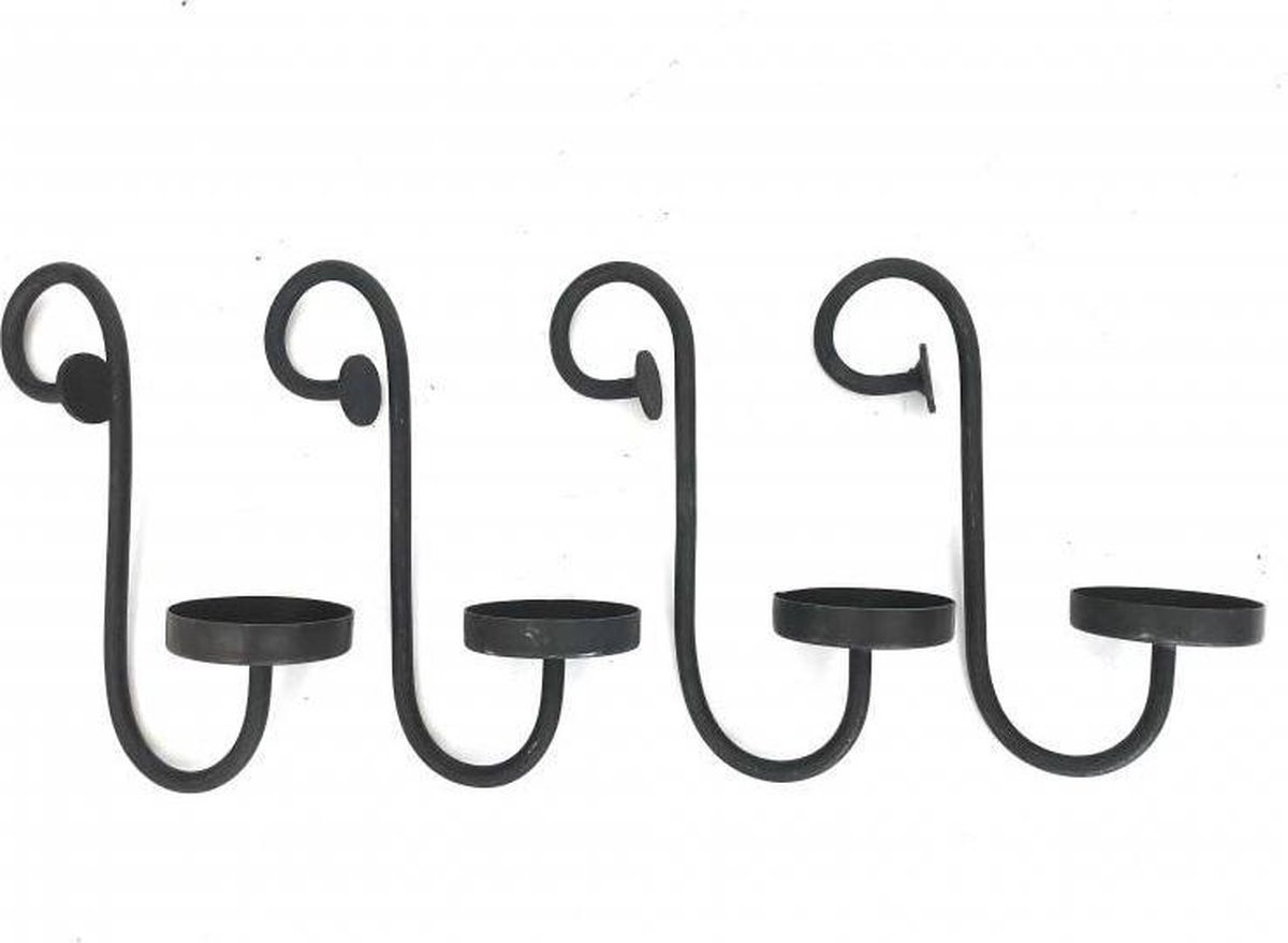 Set van 4 retro kaarsenhouders door Varios, Hoogte: 20 cm