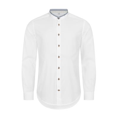 Trachtenhemd NÜBLER "Trachtenhemd Bernd", Herren, Gr. XXL, EURO, weiß, Obermaterial: 100% Polyester PES., Hemden Trachtenhemd