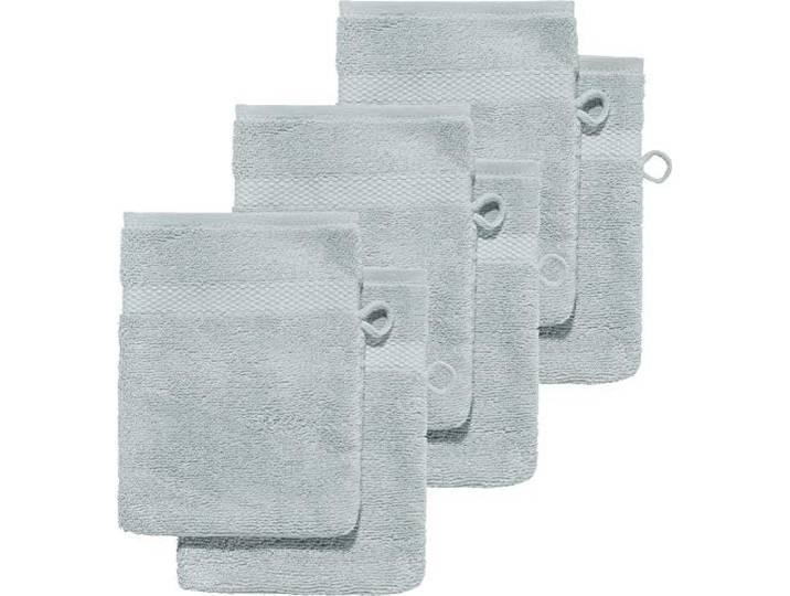 Erwin Müller Waschhandschuh 6er-Pack, Serie Sindelfingen, 100% Baumwolle hellgrau Größe 15x21 cm - Kochfest und trocknergeeignet, saugstarke, langlebige Wohlfühlqualität
