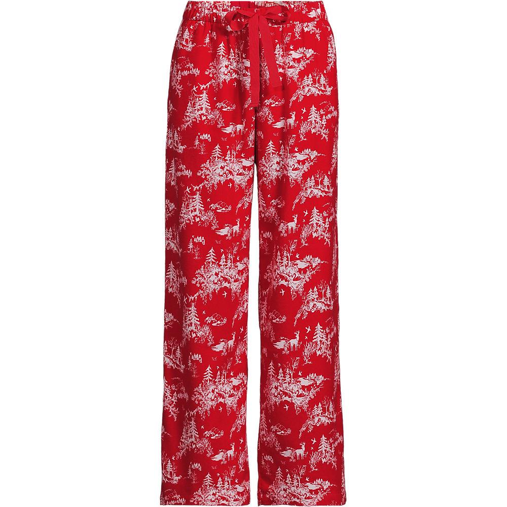 Pyjamahose aus reinem Baumwoll-Flanell für Damen, Damen, size: regular, Rot, Baumwolle, by Lands' End
