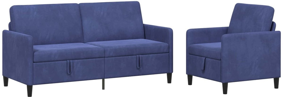 vidaXL Sofa Set met Opslag - 2 stuks - Politieblauw - Polyester