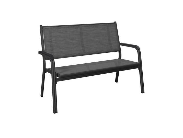 Kettler 2-Sitzer-Bank, Anthrazit, Grau, Metall, Textil, 137.5x97x67 cm, Gartenmöbel, Gartenbank