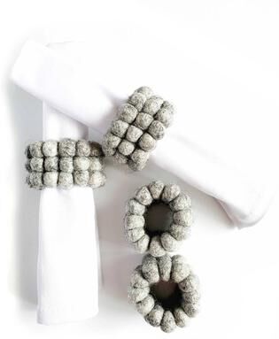 Global Crafts Felt Three Strand Napkin Rings, Set of 4