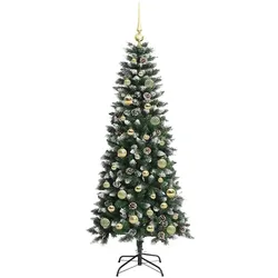 vidaXL, Weihnachtsbaum, Rune (mit LEDs und goldenen Kugeln) (150 cm)