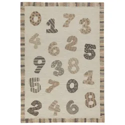 HANDTUFTTEPPICH Natur Kids - Kinderteppich mit Zahlendesign 140 x 200 cm