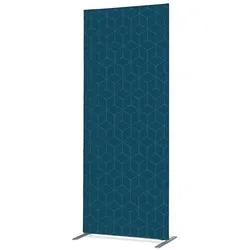 SHOWDOWN Displays Showdown Textil Raumteiler Deko - 85-200 Hexagon - Blau - Aluminiumrahmen - Schwarz