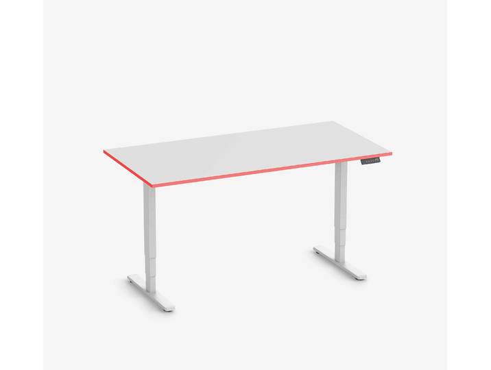 FOKUS Gamingschreibtisch Weiß 160x80 Rechteck Fire Red